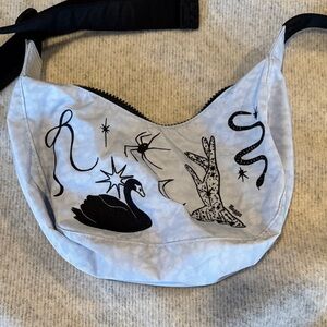 BAGGU Small Nylon Crescent Bag // Embroidered Ballet Icons